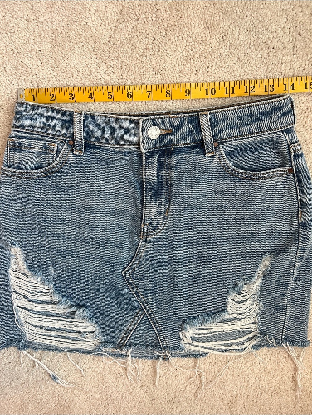 PacSun Light Blue Distressed Denim Mini Skirt - Picture 4 of 5